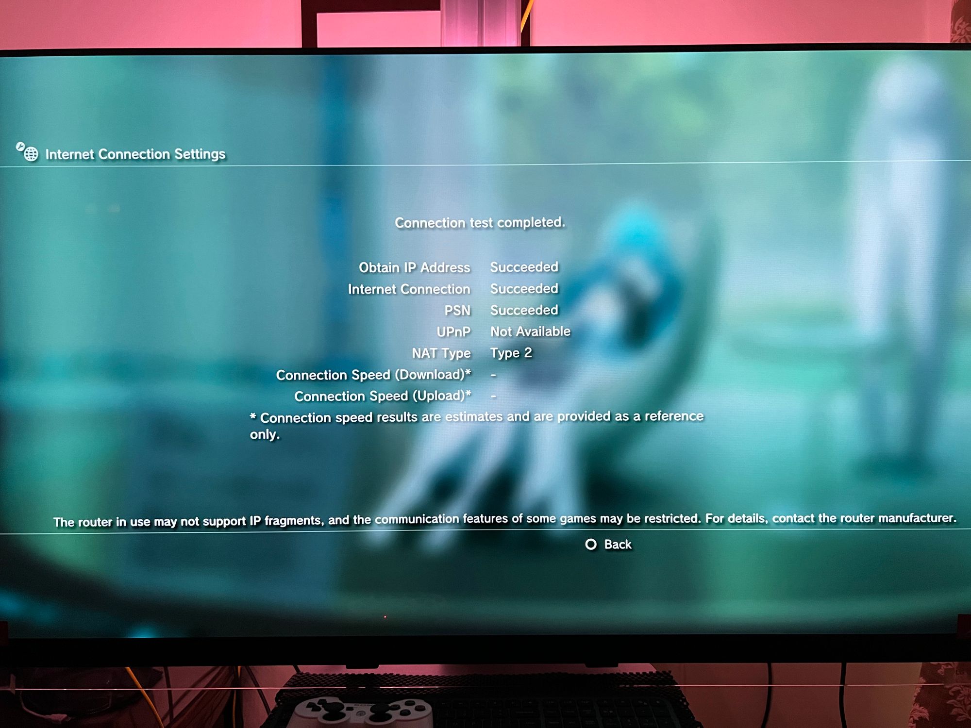 PS3 Connection Test &ldquo;The router in use may not support IP 