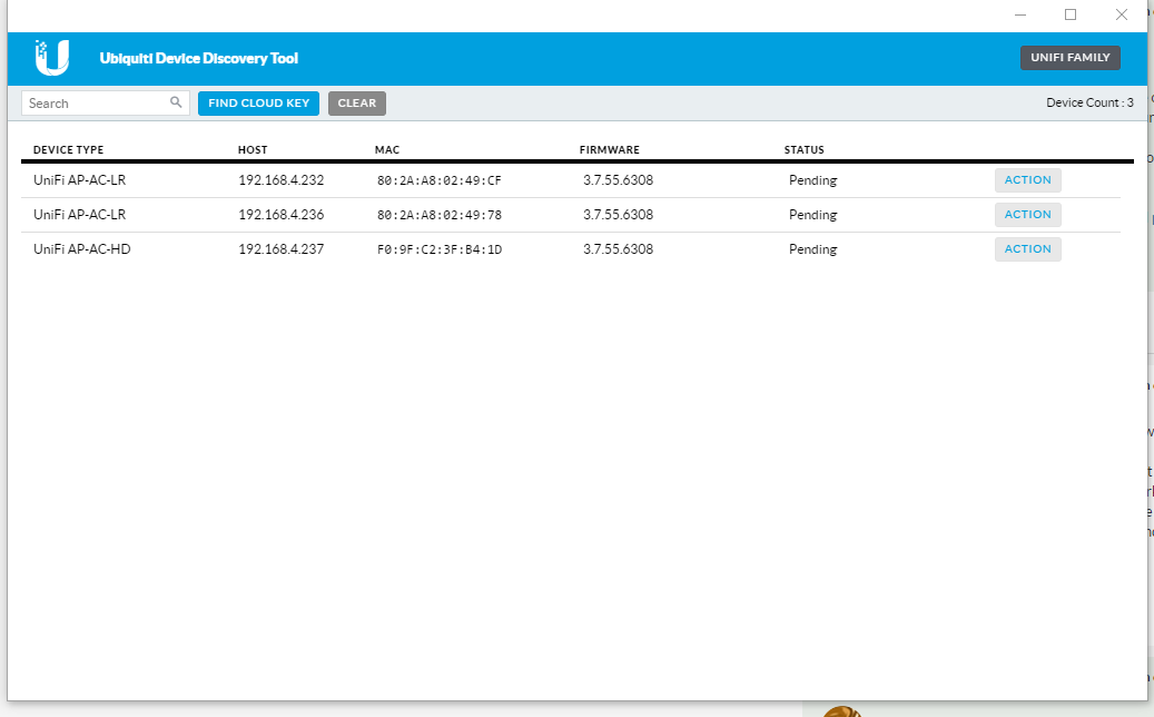 Ubiquiti device discovery