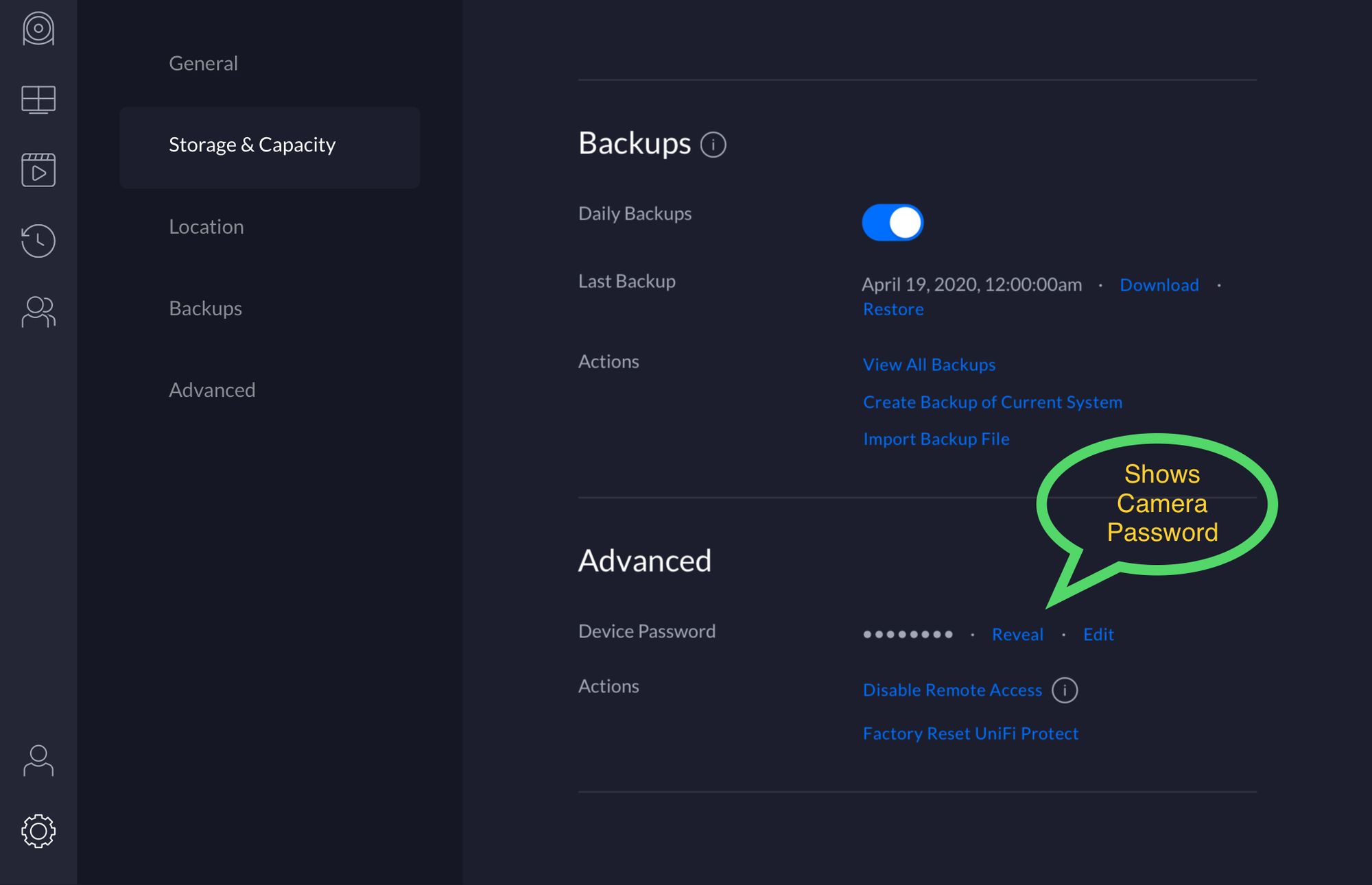 Password and unifi id Unifi Access