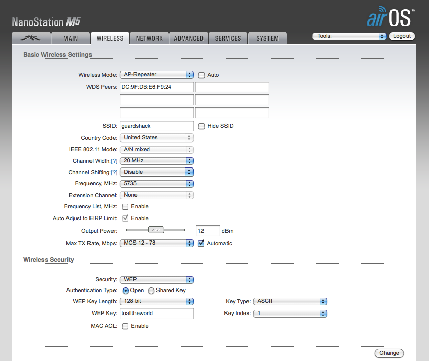 Configuración wds ubiquiti
