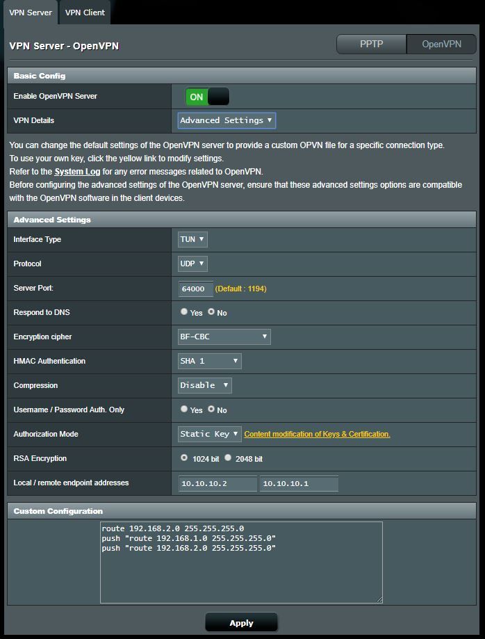 Solved Site Site Vpn With Usg And Asus Rt N66u Based On Openvpn Ubiquiti Community