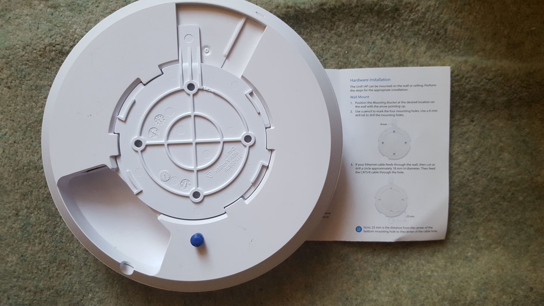 Mounting Plate Drilling Instructions For Cable Hole Are Wrong Unifi Ap Ac Lr Ubiquiti Community