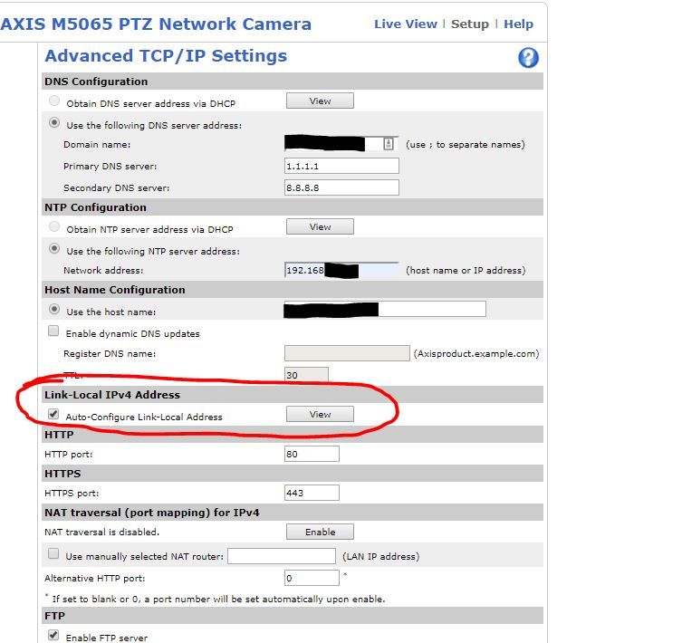 Axis Camera Static Ip Address Showing 169 X X X Ip Ubiquiti Community