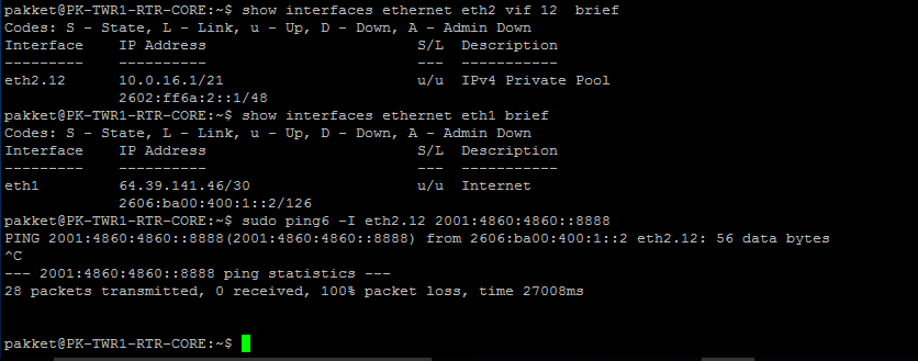 Ping6 From Source Address Or Source Interface Ubiquiti Community