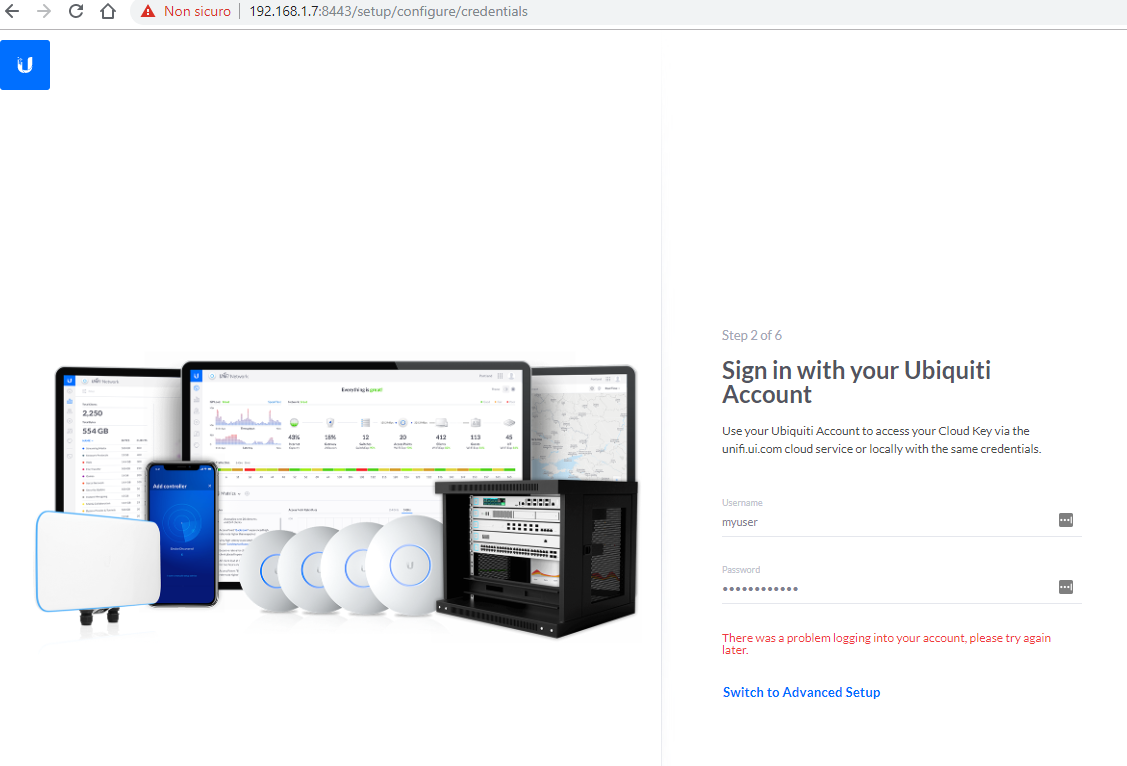 Cloud Key Unifi Setup Wizard Problem Logging Into Your Account Ubiquiti Community