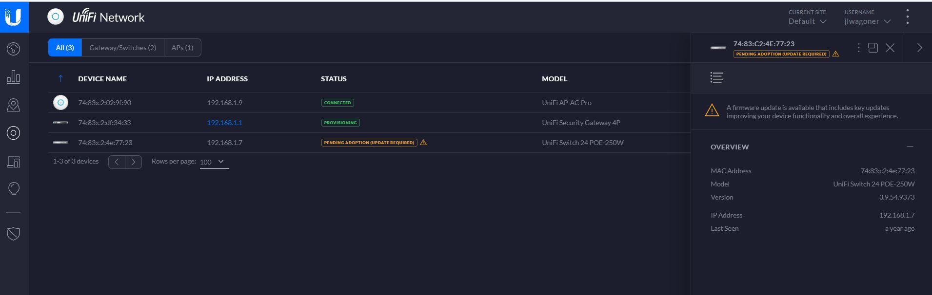 USGPRO4: 'The gateway is unable to connect to the Internet' - but it is