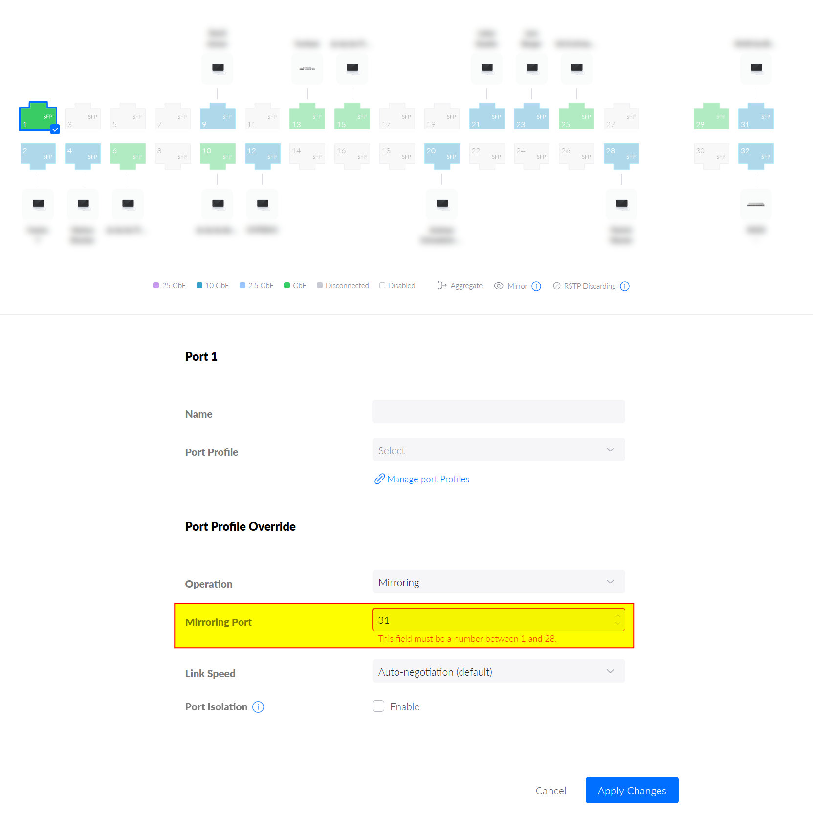 Unifi Switch Mirror All Ports edu.svet.gob.gt