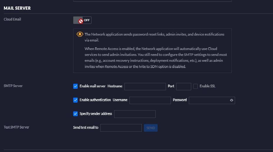 SMTP Server is greyed out controller 6.5.55 | Ubiquiti Community