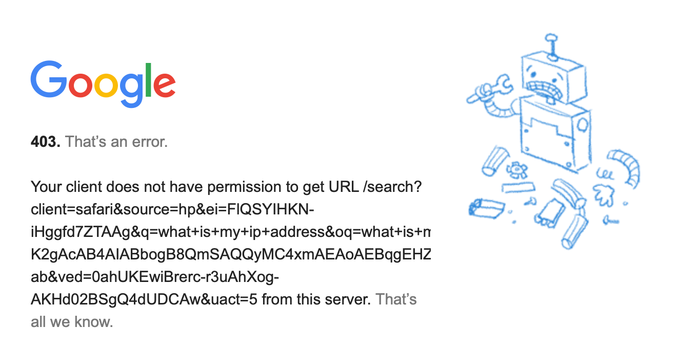 How to fix blocked due to access forbidden (403) on the Google