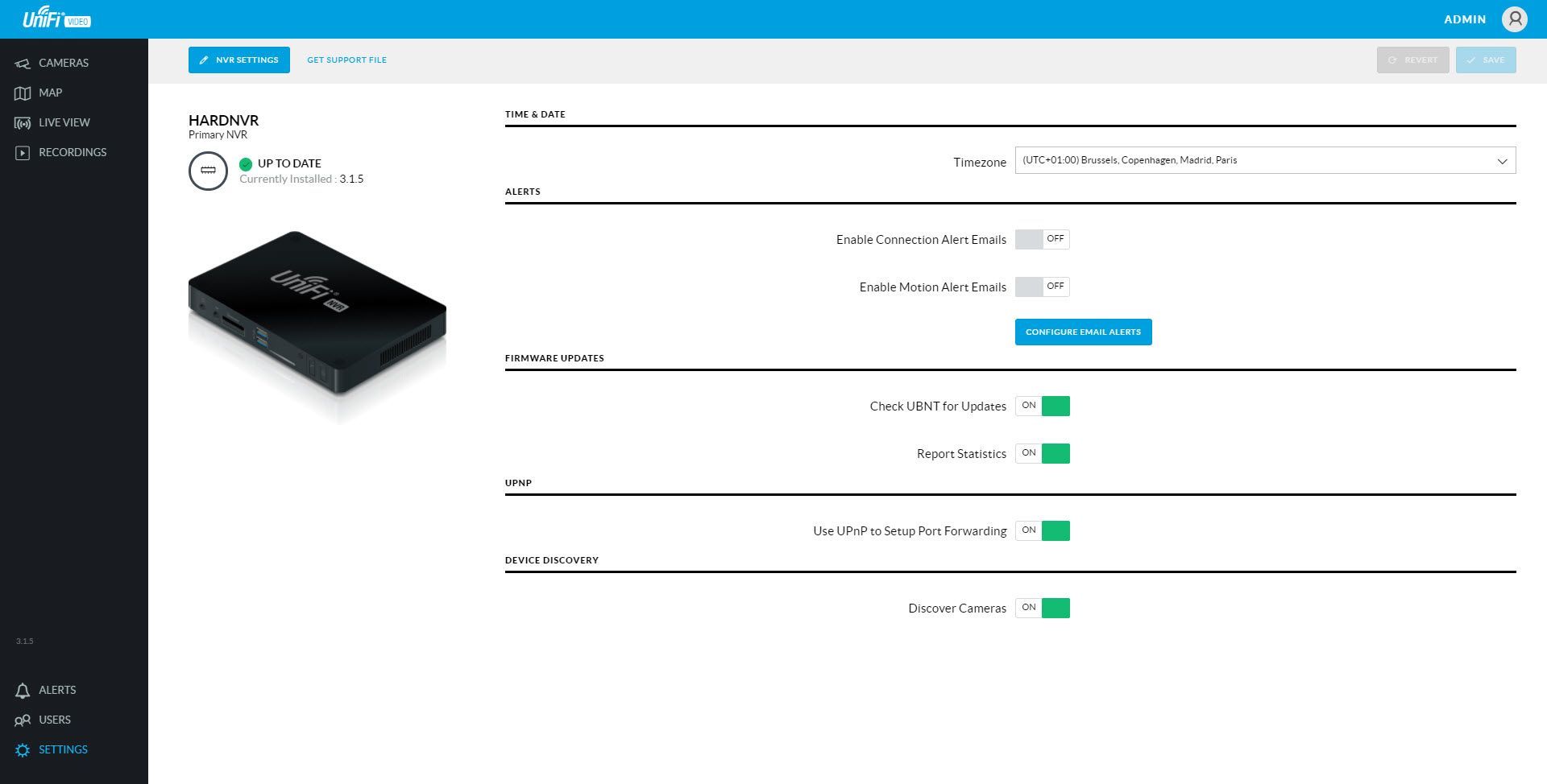 Unifi camera sale server