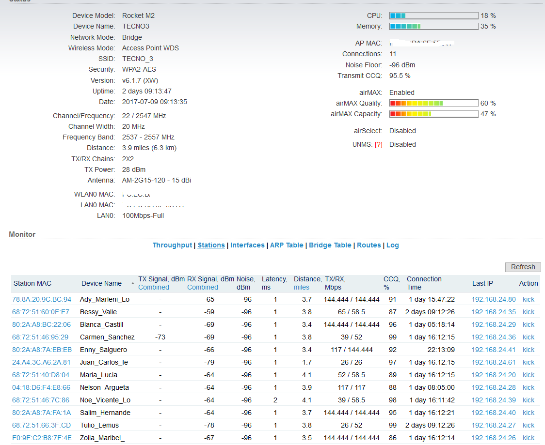 Rocket S Ap M2 With Xw Boards Stops Passing Traffic To Cpes Ubiquiti Community