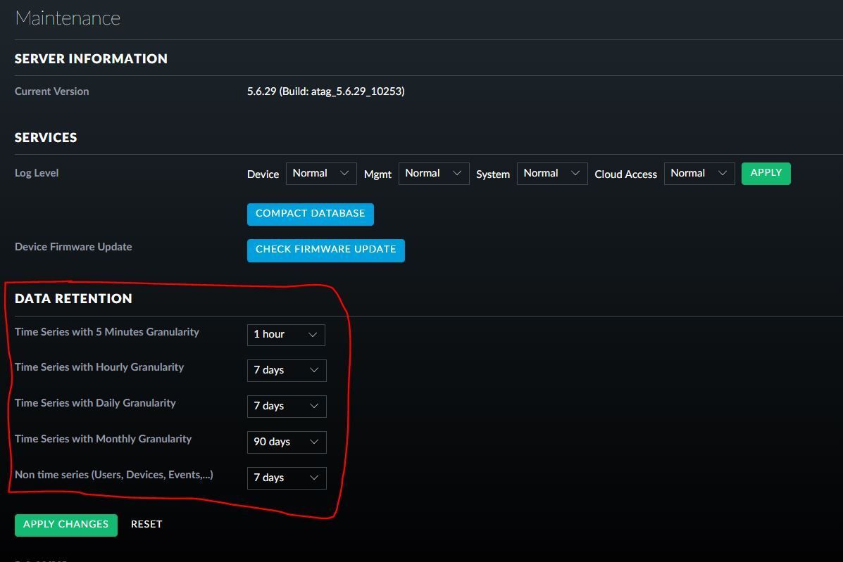 Unifi Controller High Disk Space Usage And Compact Database Downtime Ubiquiti Community