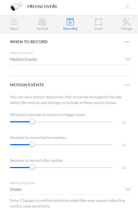 dahua motion detection sensitivity