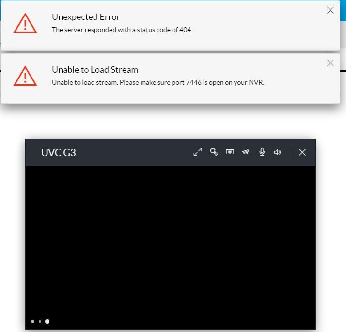 G3 Error 404 But Black Screen Ubiquiti Community