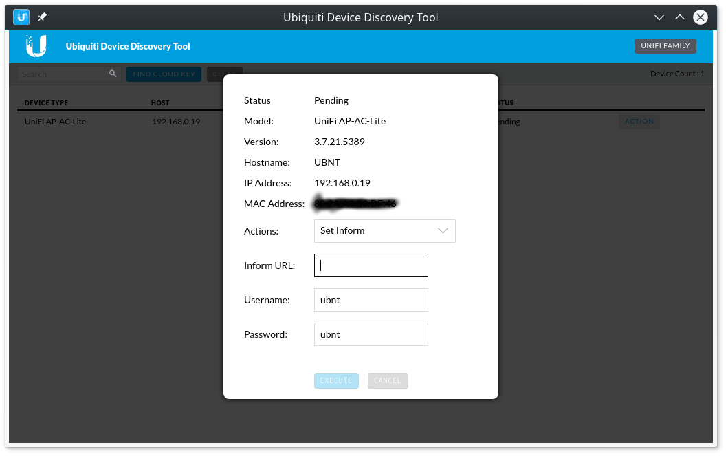 Adopt unifi ap port