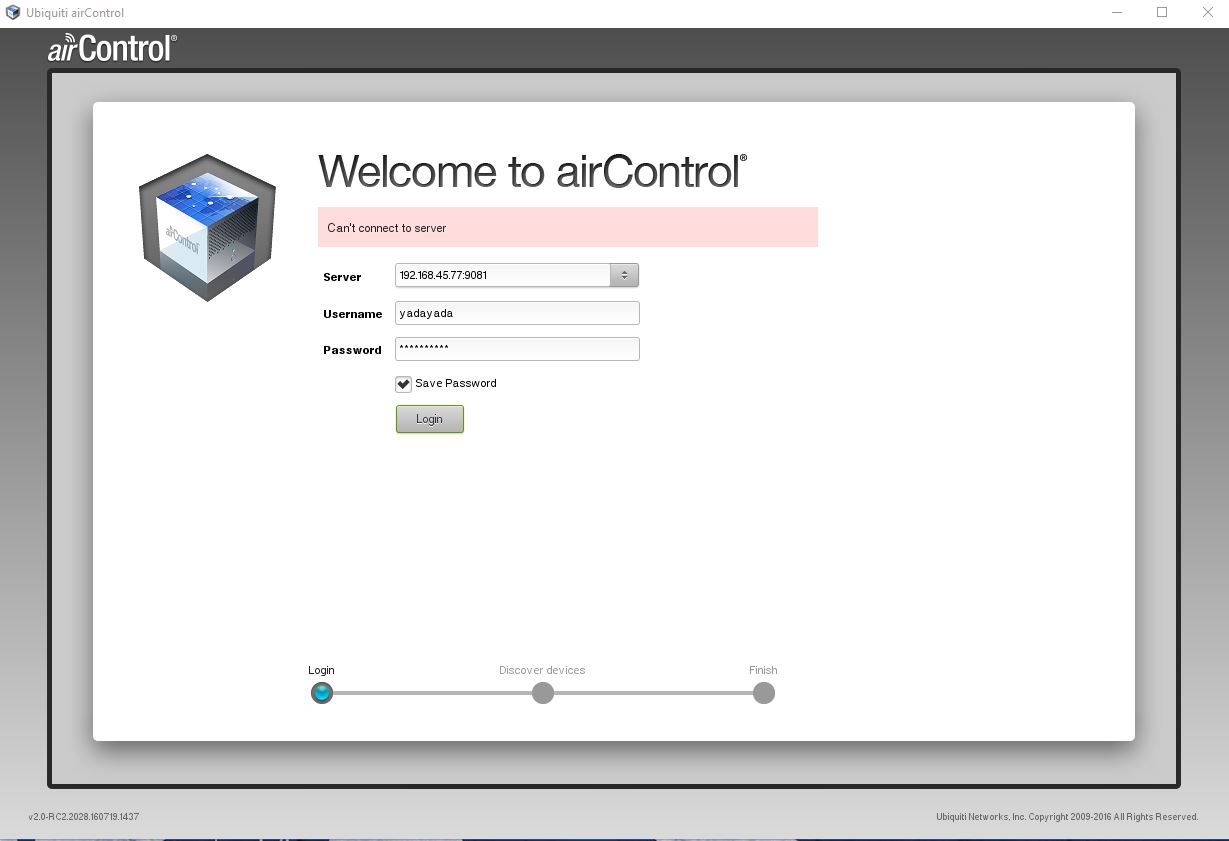 Ubiquiti Controller Air. Cs2 cant connect. Welcome to Server.