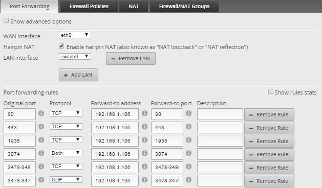 port forwarding for playstation 4