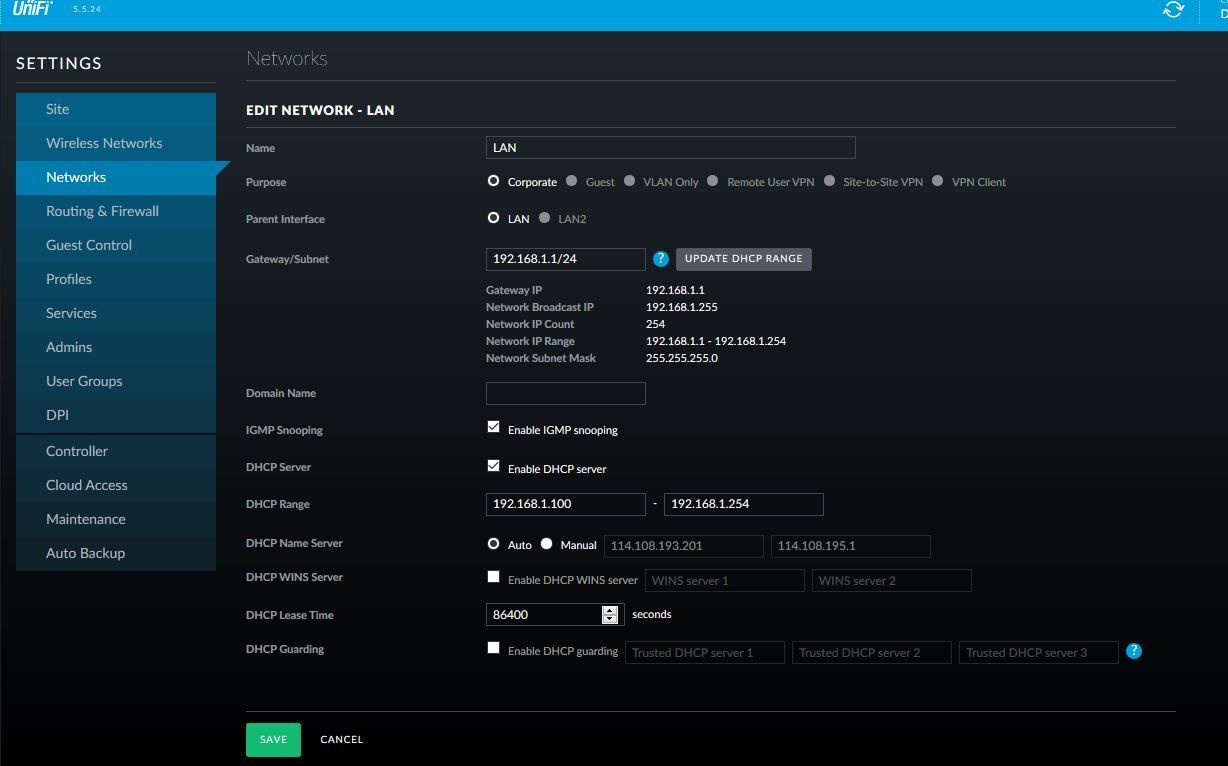 Intervlan Access Vlan Only And Corporate Network Ubiquiti Community