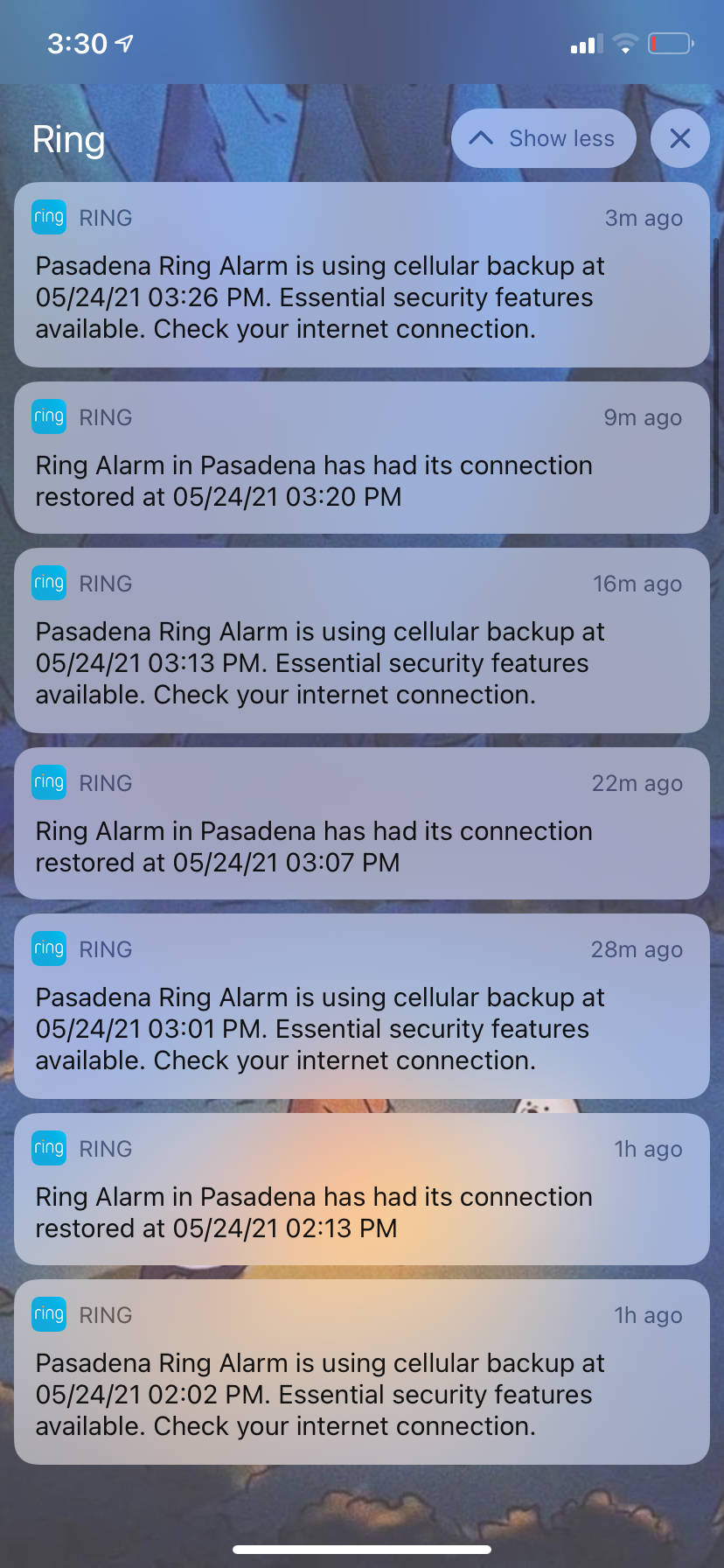 Ring alarm best sale on cellular backup