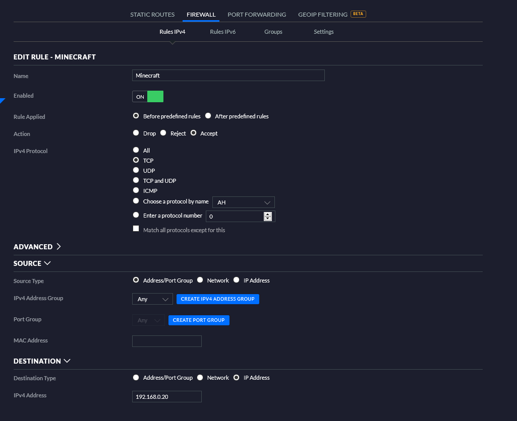 Port Forwarding With Minecraft Server Ubiquiti Community