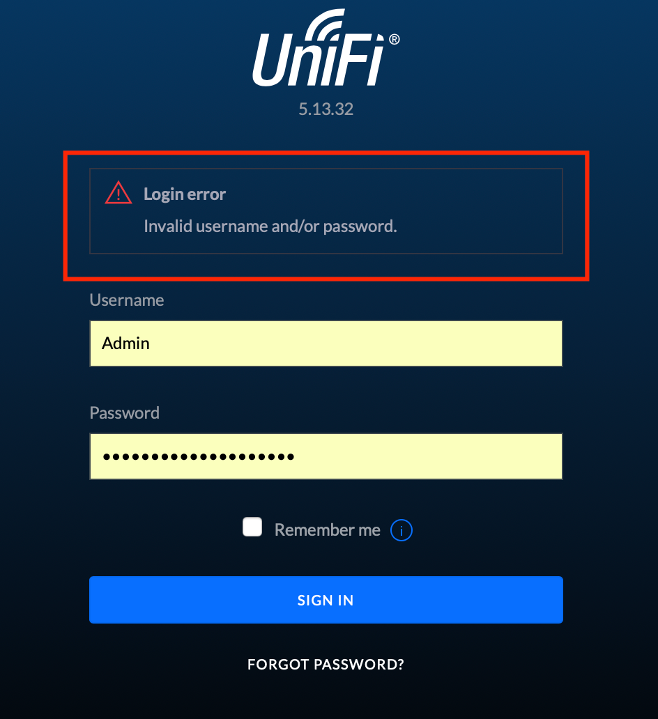 Unifi login