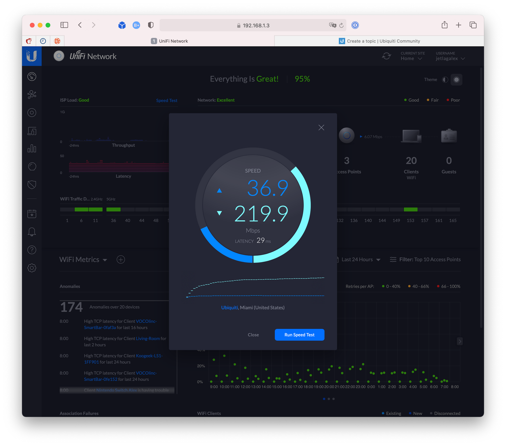 Speedtest unifi