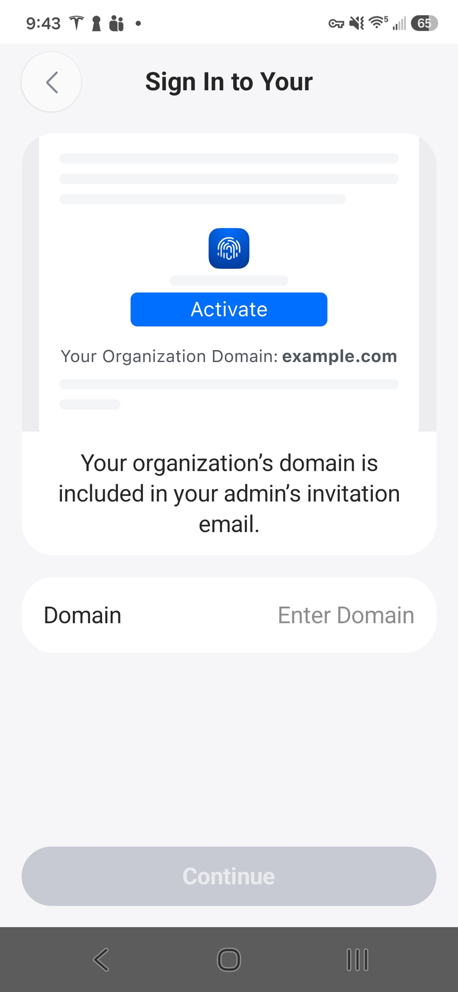 Clicking Activate does nothing, and since I'm using a vanity domain ...