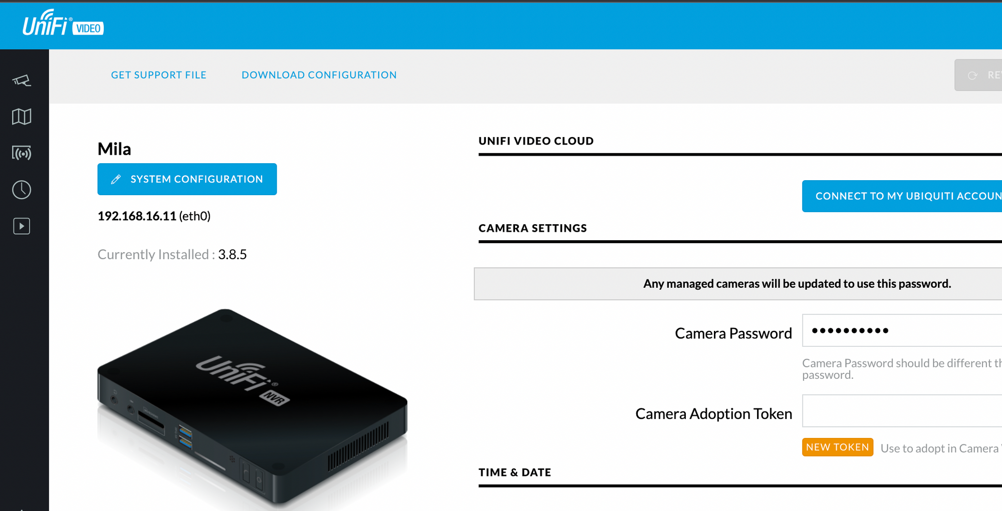 Unifi nvr store with other cameras