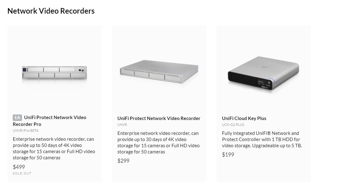 Unifi protect store with other cameras