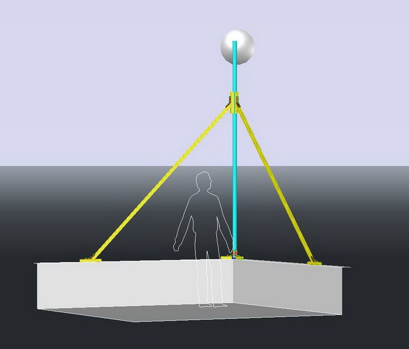 Lightning mast clearance design