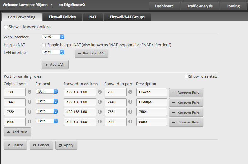 Hikvision cctv hot sale port forwarding